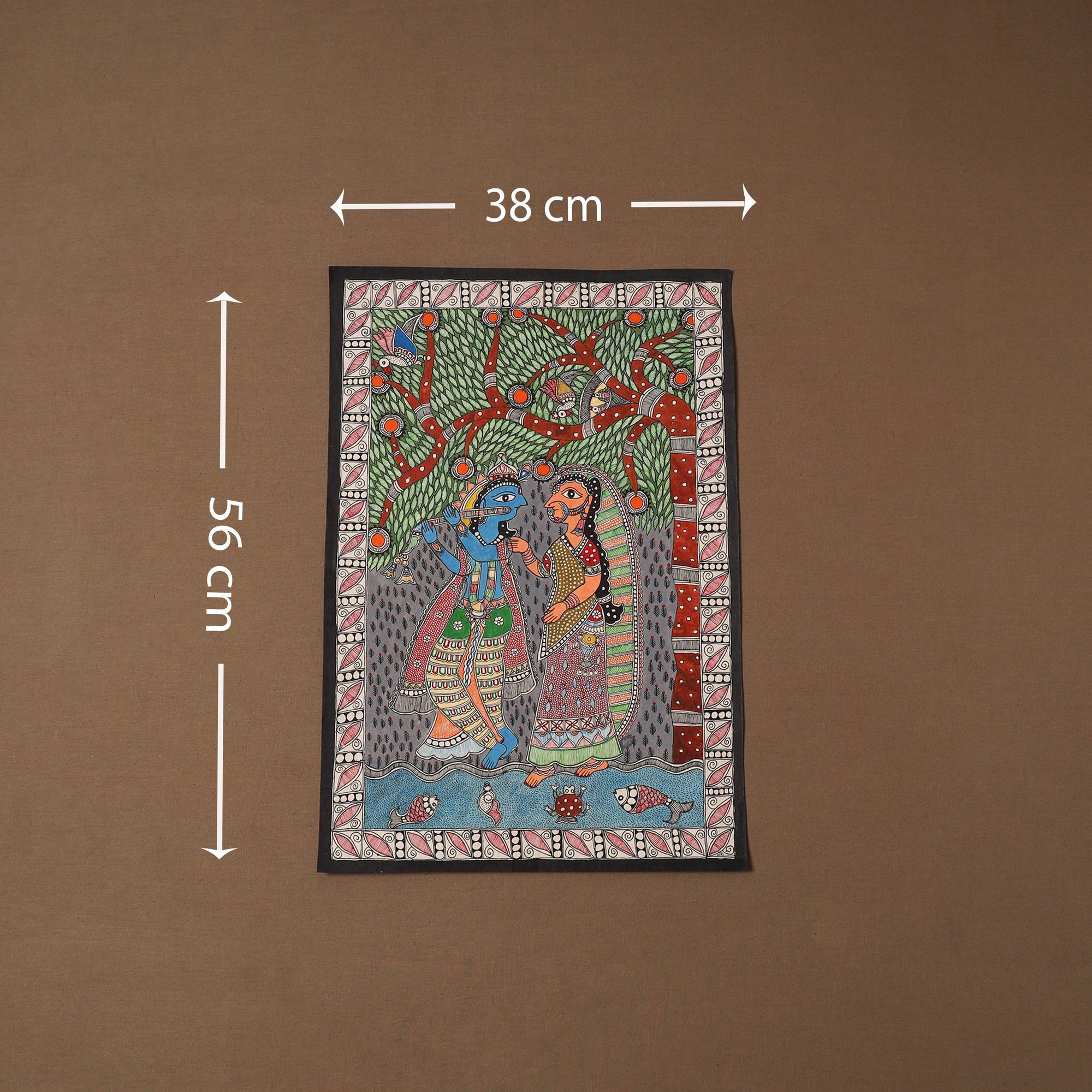 Handpainted madhubani painting by hira devi (22 x 15 in) 19