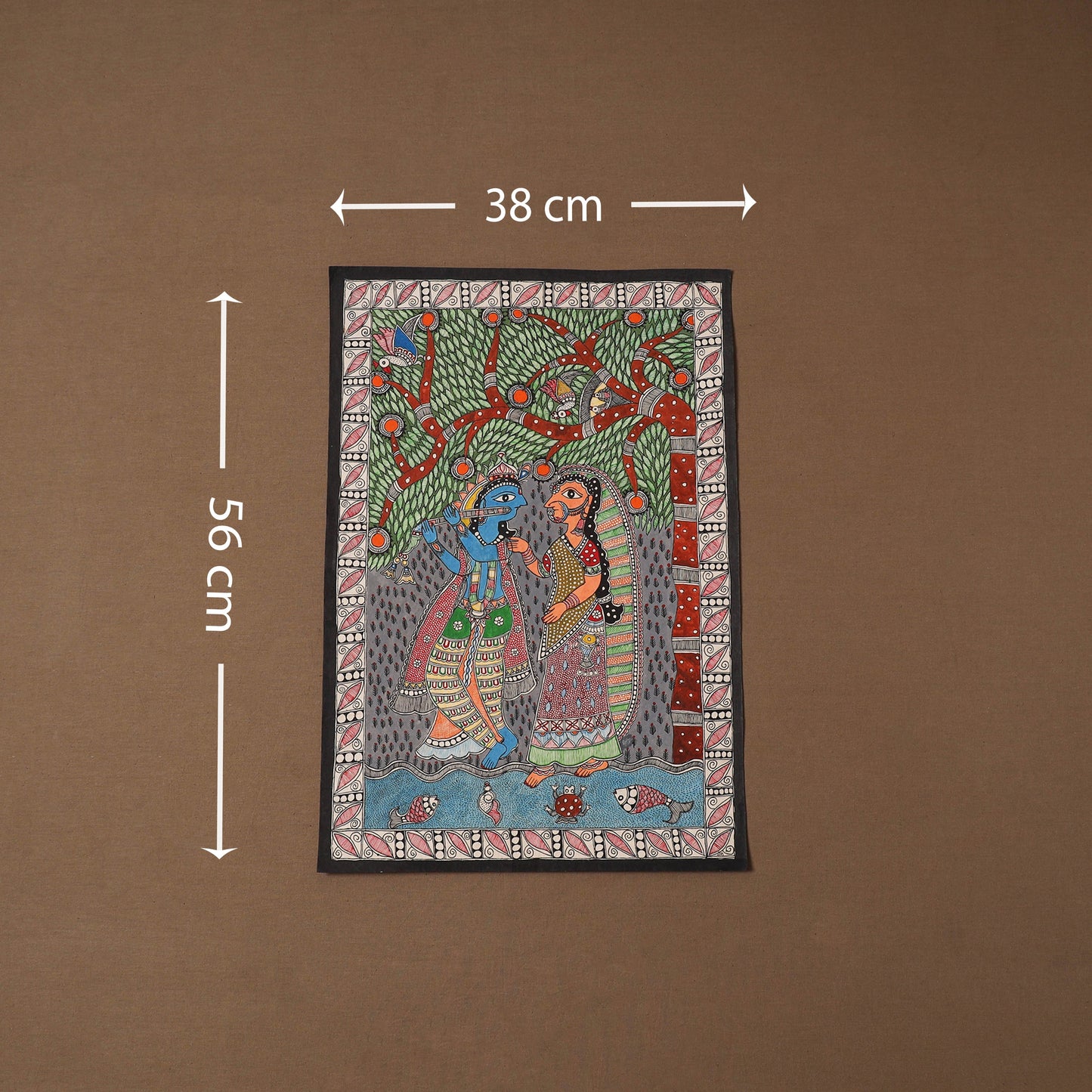 Handpainted madhubani painting by hira devi (22 x 15 in) 19