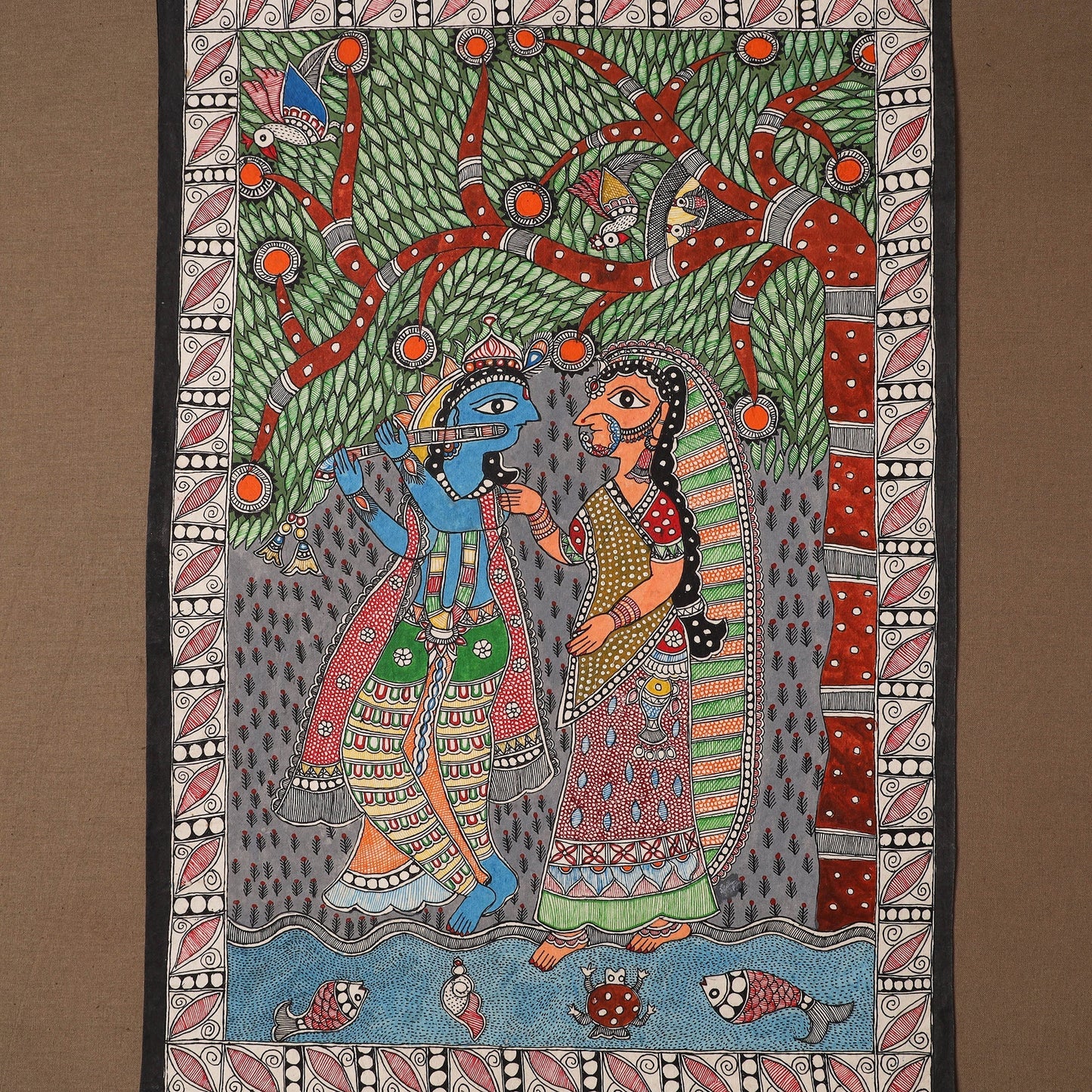 Handpainted madhubani painting by hira devi (22 x 15 in) 19