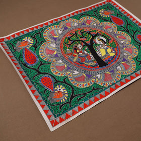 Handpainted madhubani painting by hira devi (22 x 30 in) 09