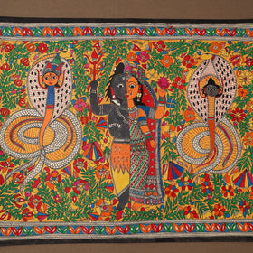 Handpainted madhubani painting by hira devi (22 x 30 in) 02