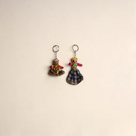 Multicolor - rajasthani puppet couple handmade keychain