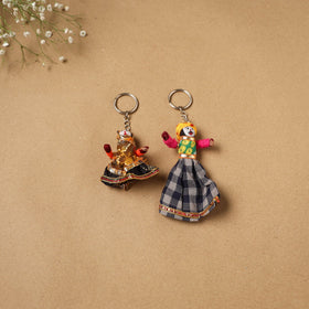 Multicolor - rajasthani puppet couple handmade keychain