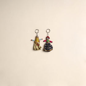 Multicolor - rajasthani puppet couple handmade keychain