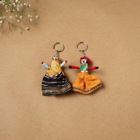 Multicolor - rajasthani puppet couple handmade keychain