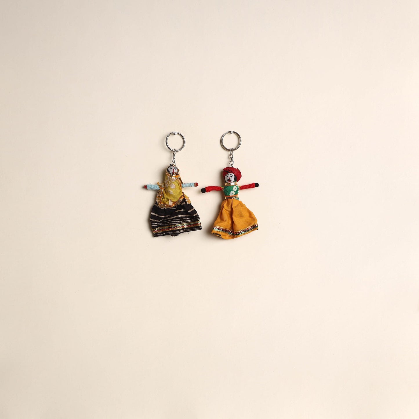 Multicolor - rajasthani puppet couple handmade keychain