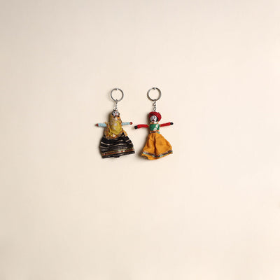 Multicolor - rajasthani puppet couple handmade keychain