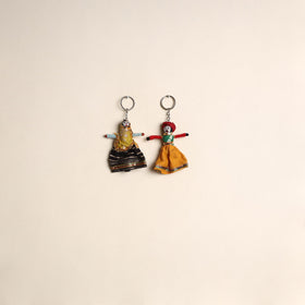 Multicolor - rajasthani puppet couple handmade keychain