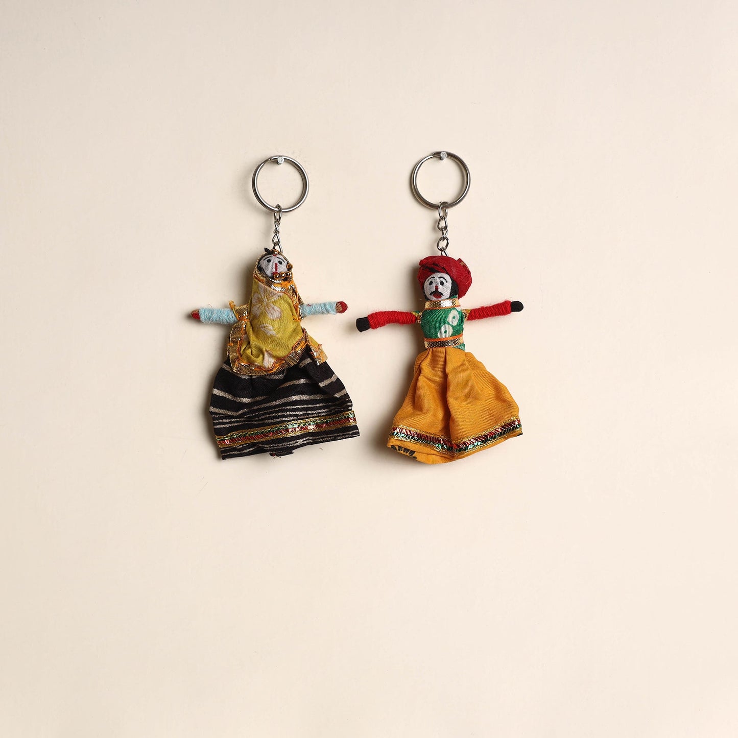 Multicolor - rajasthani puppet couple handmade keychain