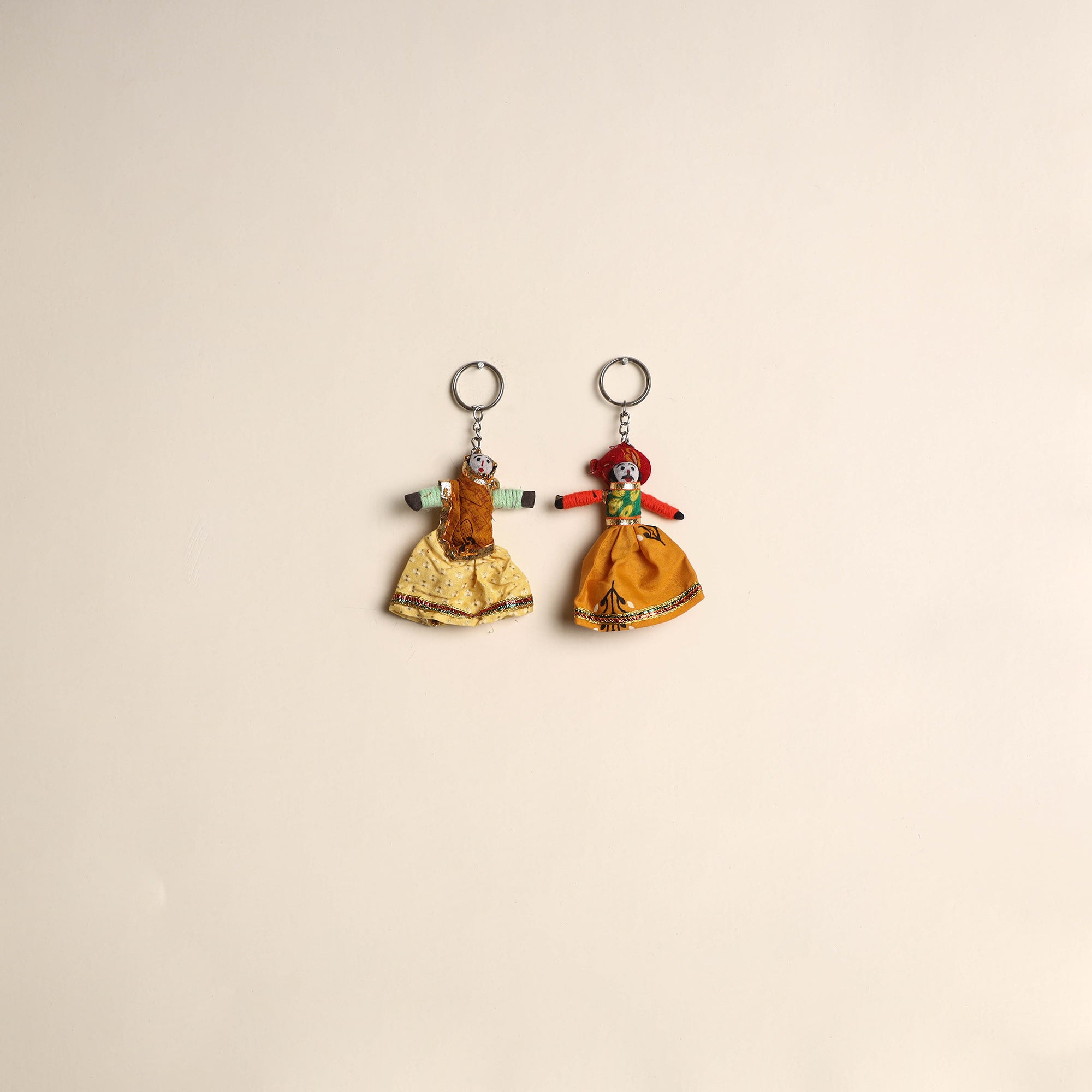 Multicolor - rajasthani puppet couple handmade keychain