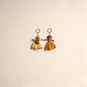 Multicolor - rajasthani puppet couple handmade keychain