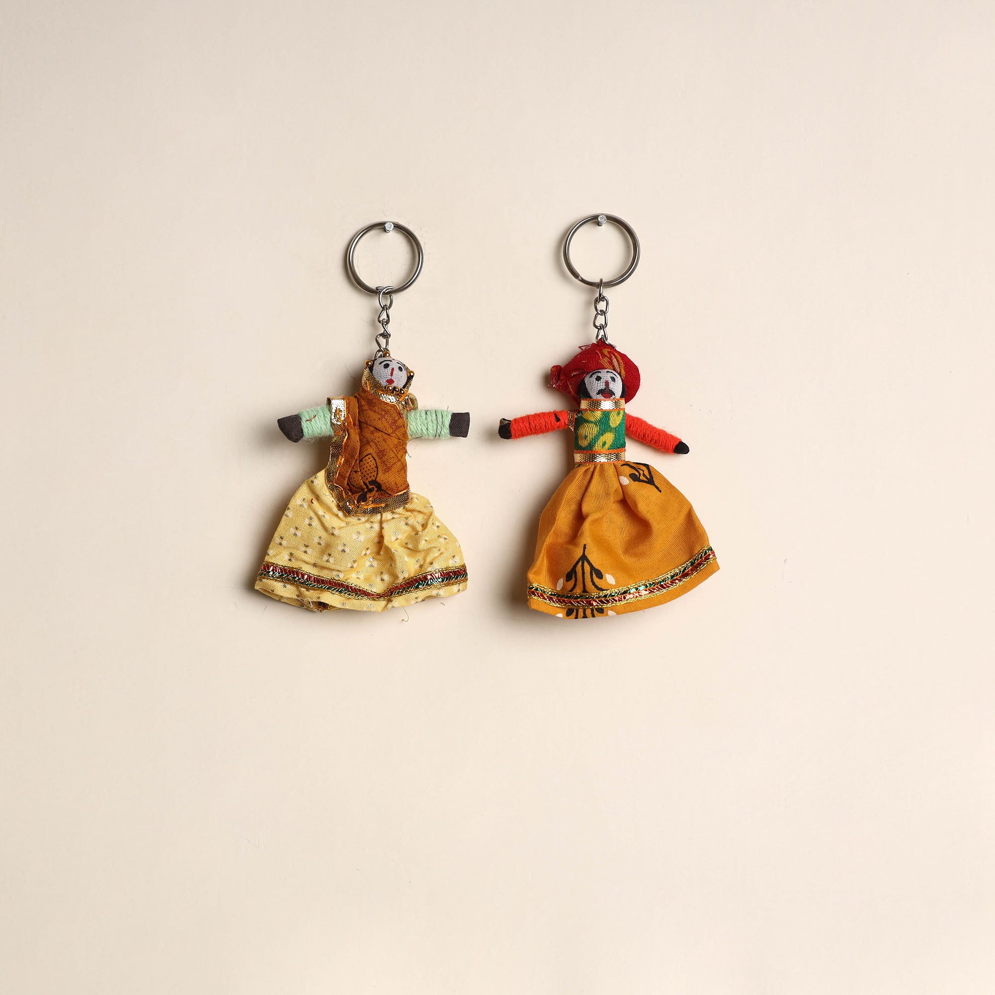 Multicolor - rajasthani puppet couple handmade keychain