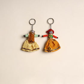 Multicolor - rajasthani puppet couple handmade keychain