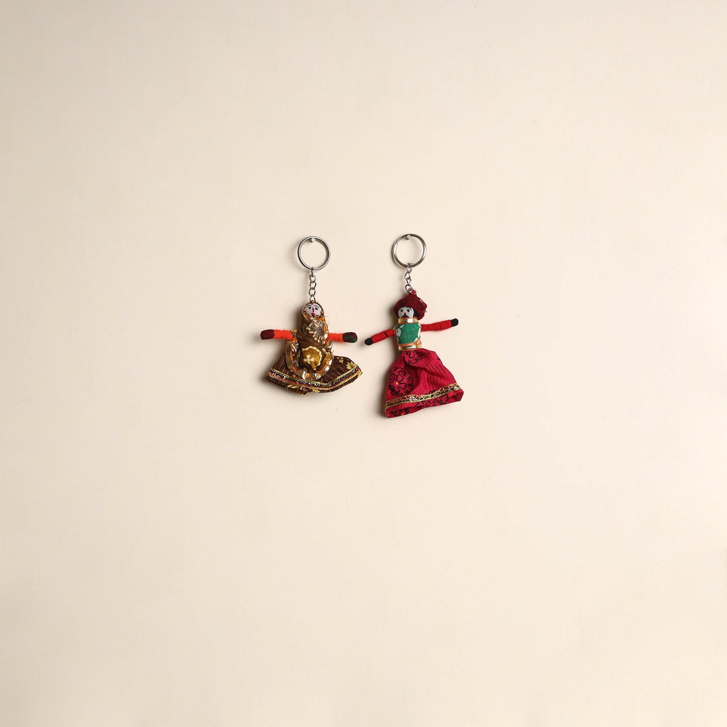 Multicolor - rajasthani puppet couple handmade keychain
