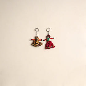 Multicolor - rajasthani puppet couple handmade keychain