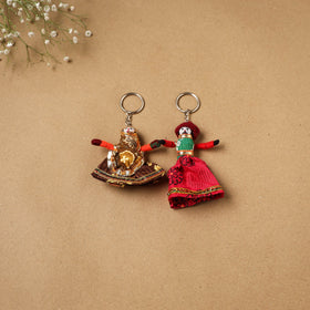 Multicolor - rajasthani puppet couple handmade keychain
