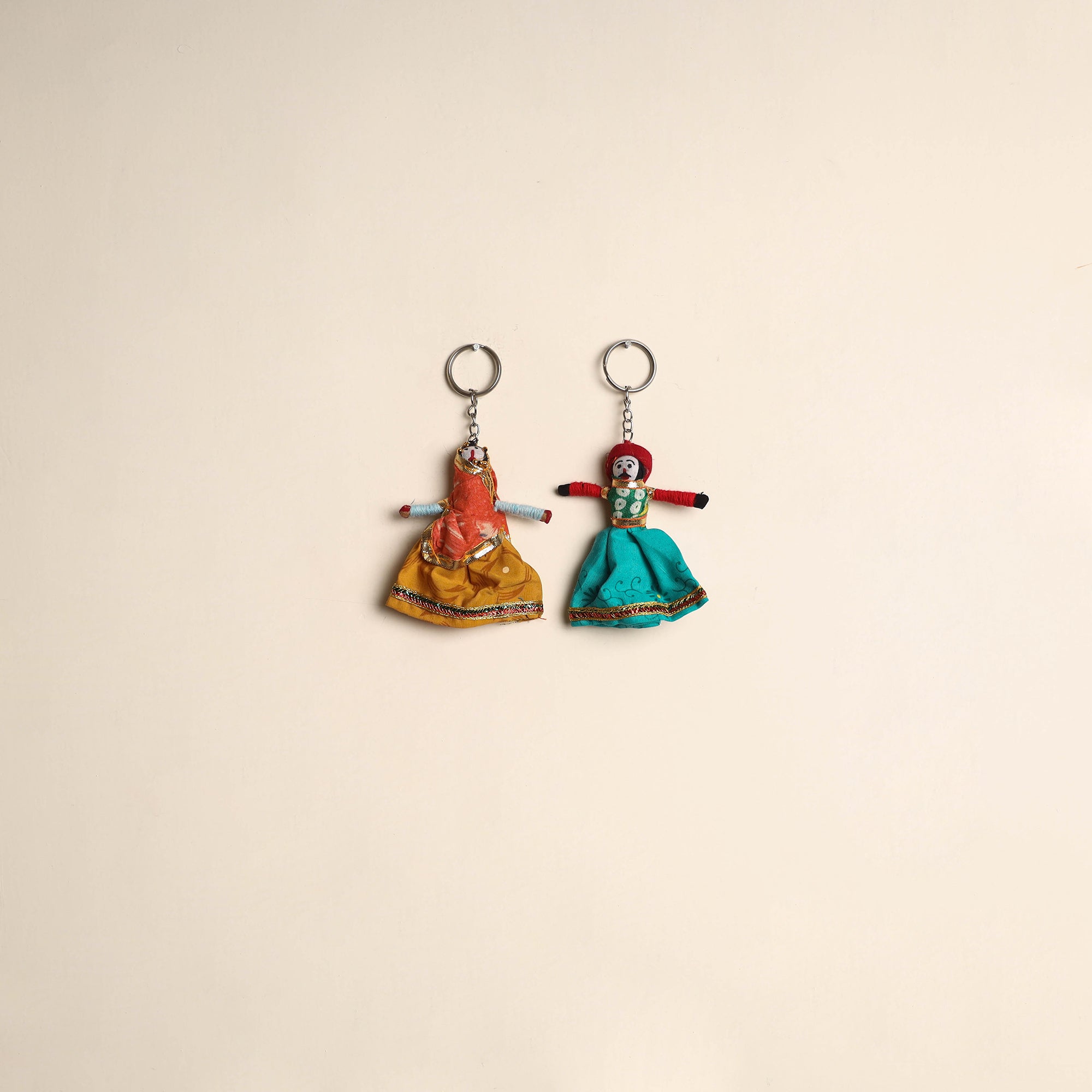 Multicolor - rajasthani puppet couple handmade keychain