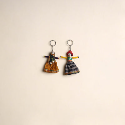 Multicolor - rajasthani puppet couple handmade keychain