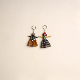 Multicolor - rajasthani puppet couple handmade keychain