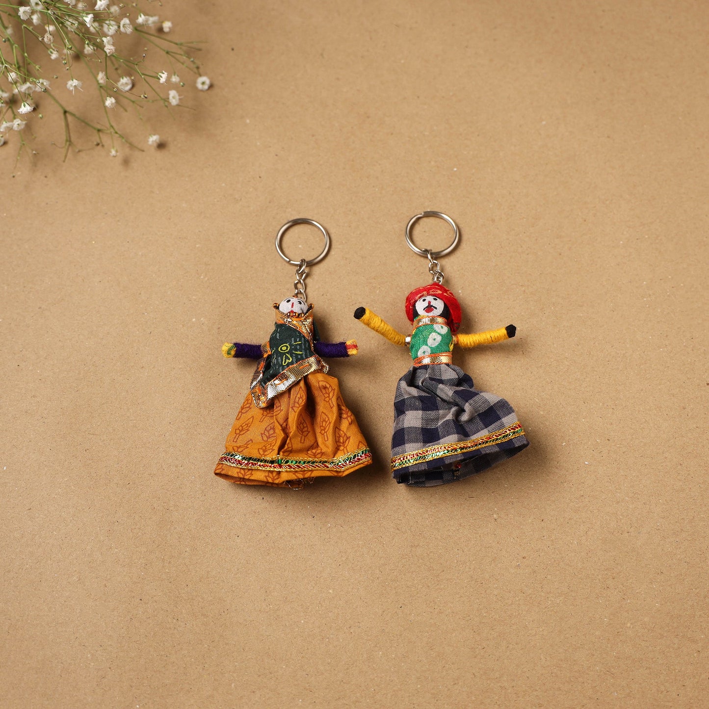 Multicolor - rajasthani puppet couple handmade keychain