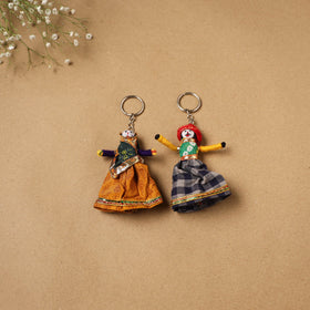 Multicolor - rajasthani puppet couple handmade keychain