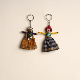 Multicolor - rajasthani puppet couple handmade keychain