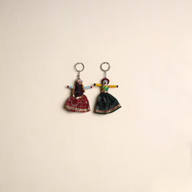 Multicolor - rajasthani puppet couple handmade keychain