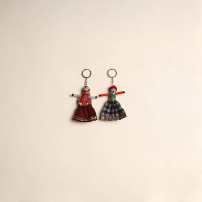 Multicolor - rajasthani puppet couple handmade keychain