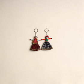 Multicolor - rajasthani puppet couple handmade keychain