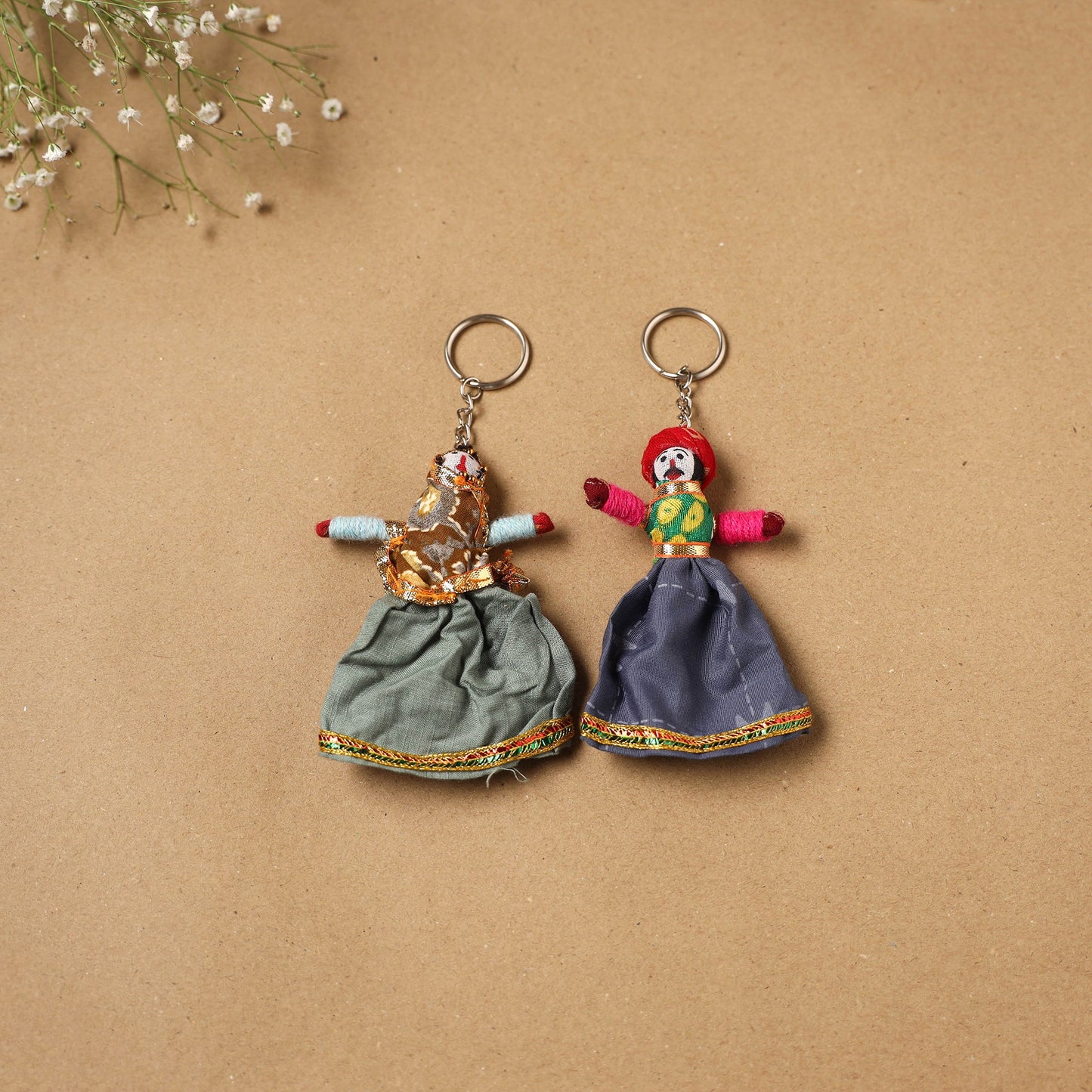 Multicolor - rajasthani puppet couple handmade keychain