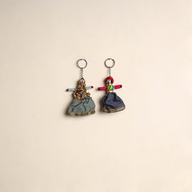 Multicolor - rajasthani puppet couple handmade keychain