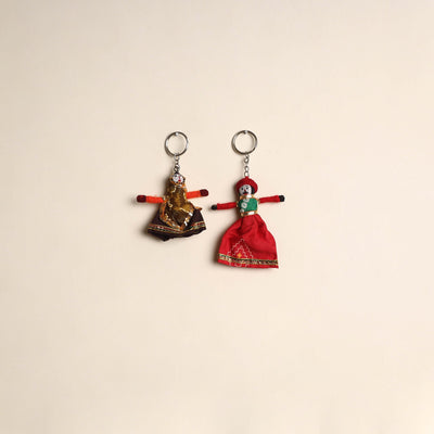 Multicolor - rajasthani puppet couple handmade keychain