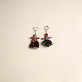 Multicolor - rajasthani puppet couple handmade keychain