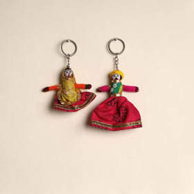 Multicolor - rajasthani puppet couple handmade keychain