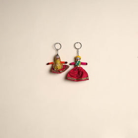 Multicolor - rajasthani puppet couple handmade keychain