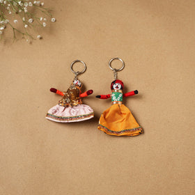 Multicolor - rajasthani puppet couple handmade keychain