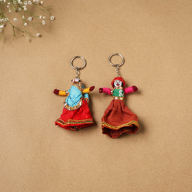 Multicolor - rajasthani puppet couple handmade keychain