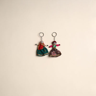 Multicolor - rajasthani puppet couple handmade keychain