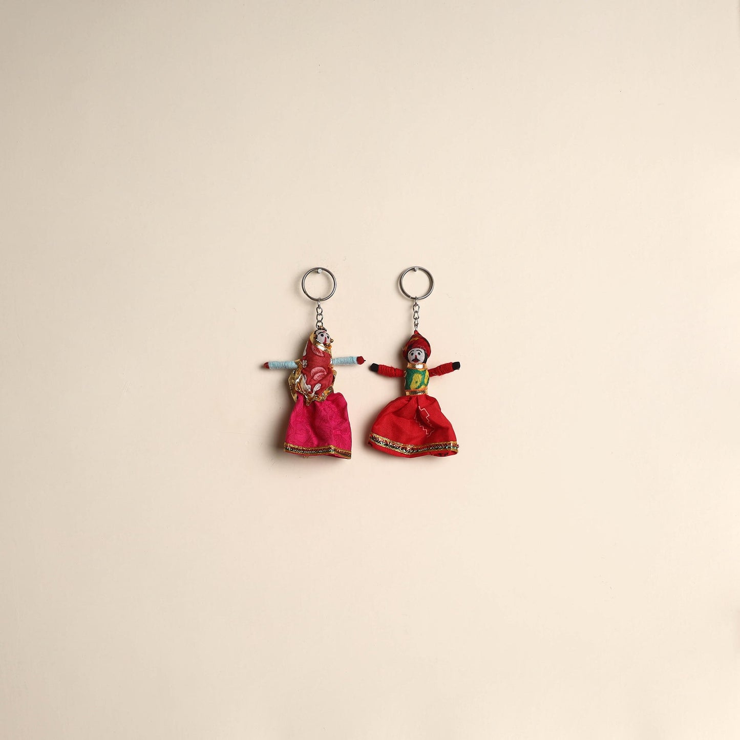 Multicolor - rajasthani puppet couple handmade keychain