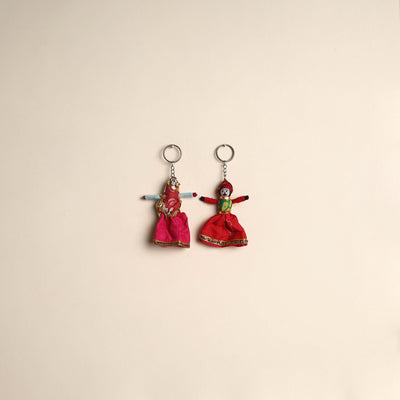Multicolor - rajasthani puppet couple handmade keychain