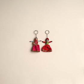 Multicolor - rajasthani puppet couple handmade keychain