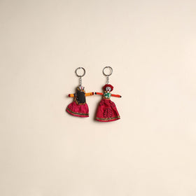 Multicolor - rajasthani puppet couple handmade keychain