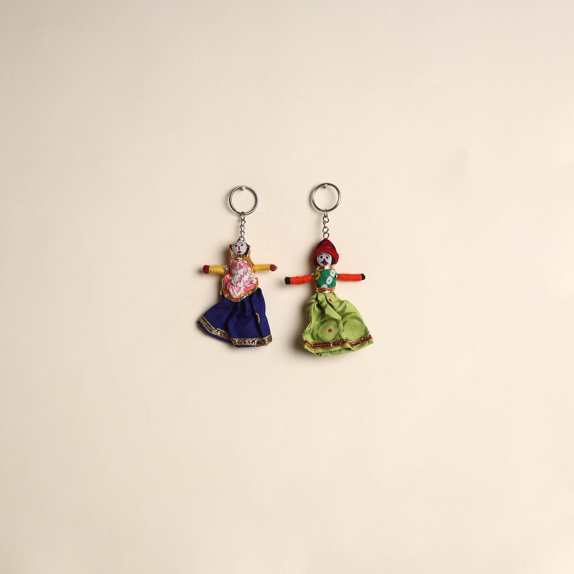 Multicolor - rajasthani puppet couple handmade keychain