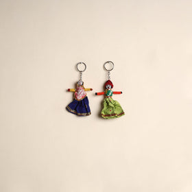 Multicolor - rajasthani puppet couple handmade keychain