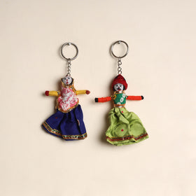 Multicolor - rajasthani puppet couple handmade keychain