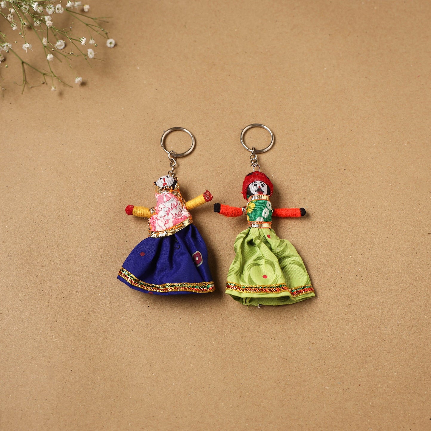 Multicolor - rajasthani puppet couple handmade keychain