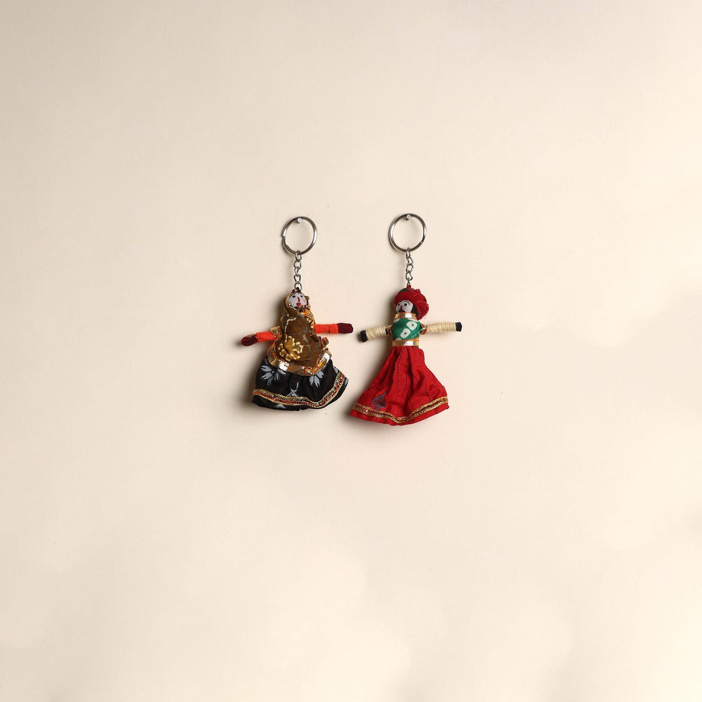 Multicolor - rajasthani puppet couple handmade keychain