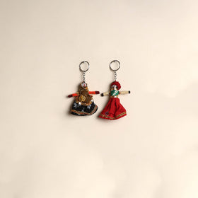 Multicolor - rajasthani puppet couple handmade keychain