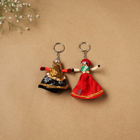Multicolor - rajasthani puppet couple handmade keychain