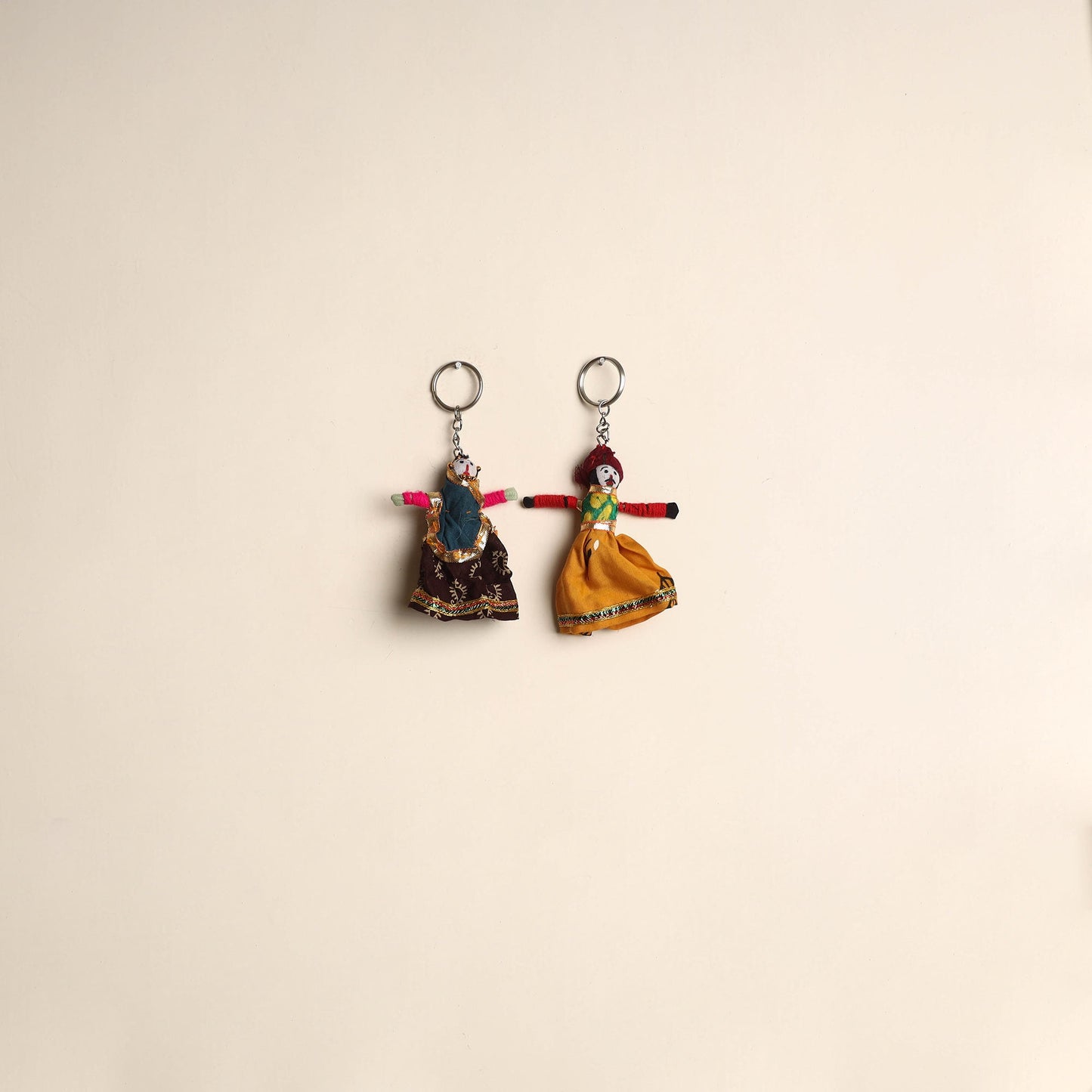 Multicolor - rajasthani puppet couple handmade keychain